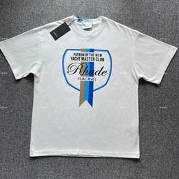 Designer Vêtements de mode Tees Tshirts Rhude Flag d'été Logo Imprimé T-shirt à manches courtes