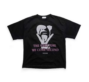 Designer Fashion Clothing Tees TShirts Rhude Slogan Portrait Print T-shirt à manches courtes T-shirt noir à manches courtes en coton à la mode Tops d'été pour hommes Streetwear Hip hop