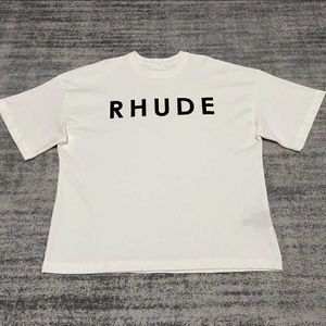 Ontwerper Mode Kleding T-shirts T-shirts Rhude American High Street Letter Banner Bedrukt Stel Losvallend T-shirt met korte mouwenTops Streetwear Hiphop Sportkleding