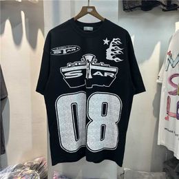 Designer Fashion Vêtements Tees T-shirts Studios Jersey Numéro 08 Lettre Imprimée À Manches Courtes Hip-Hop Lâche T-shirt Rock Hip Hop