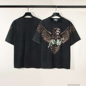 Vêtements de mode de créateurs T-shirts T-shirts Tendance Br Rep Eagle Dog Print Vtg Lavable T-shirt à manches courtes endommagé Ins Pur coton