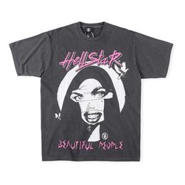 Designer Mode Kleding T-shirts T-shirts Trendy Hellstar Beautiful People Tour Crack Gedrukt T-shirt met korte mouwen voor mannen en vrouwen Rock Hiphop