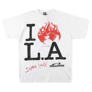 Diseñador Moda Ropa Camisetas Camisetas Trendy Hellstar Studios i Love L. a Tee Camiseta de manga corta informal para hombres y mujeres Rock Hip hop