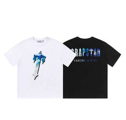 Designer Fashion Vêtements Tees Tsihrts Chemises Trapstar T-shirt à manches courtes Bleu Ciel Blanc Nuage Hip Hop Rap Drill Rock hop Coton Streetwear Tops 4433ESS