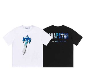 Designer mode kleding T-shirts Tsihrts shirts Trapstar T-shirt met korte mouwen Blue Sky White Cloud Hip Hop Rap Drill Rock hop Katoen Streetwear Tops 4433ESS