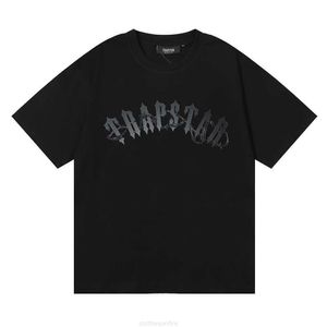 Designer Fashion Vêtements Tees Tsihrts Chemises Trapstar Barbed Wire Arch Tee Lettre Sombre Imprimer Hommes Femmes Lâche Manches Courtes Tshirt Rock Hip Cott