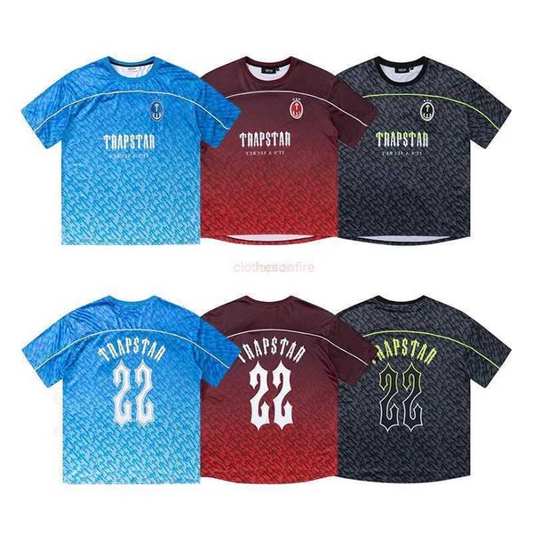 Designer Vêtements de mode Tees Tsihrts Chemises Trapstar Numéro Oblique Basketball Jersey Football Changement de couleur progressif Sports Tee-shirt à manches courtes