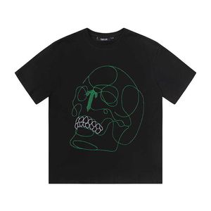 Designer Vêtements de mode Tshirt Tees High Street Trapstar Broidered Skull Head Short Mans Mens Womens Loose Coton Round Cou Round T-shirt Brand d'été