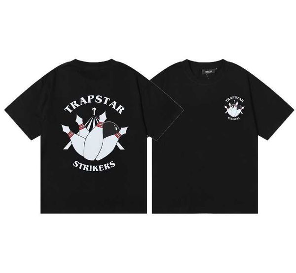 Diseñador de ropa de moda Camiseta Camisetas High Street Trapstar Pequeño letrero de moda Estampado de letras High Street Relajado Casual Hombres Mujeres Cuello redondo Camiseta de manga corta