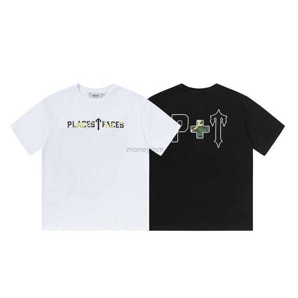 Designer Vêtements de mode Tshirt Tees Trapstar Co Branded Places Faces Camo Letter Print Tshirt Loose Oversize Short Summer Summer Luxury Casual Cotton Streetwear