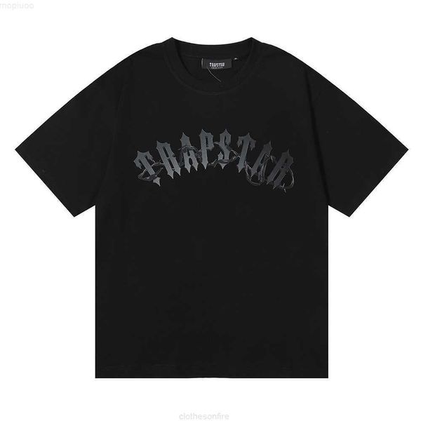 Designer Fashion Vêtements Tsihrts Chemises Trapstar Barbed Wire Arch Tee Dark Print Hommes Femmes Lâche Marque À Manches Courtes Tshirt Rock Cott