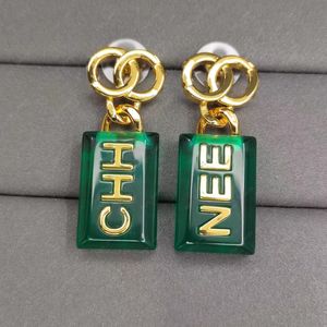 Boucles d'oreilles de lustre de mode de créateurs Gol Boucles d'oreilles en acrylique vert