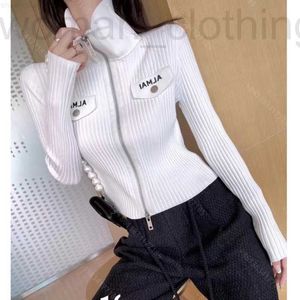 Designer Fashion Designer vêtements laine pull manteau femmes zipper veste à capuche dames marque tricot manches longues filles tops slim casual UQ87