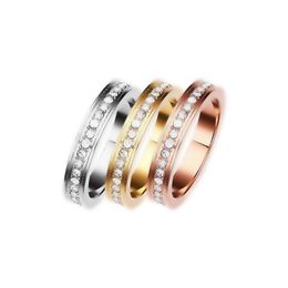 Designer mode diamanten set titanium stalen ring roestvrijstalen zirkoonring volledige ster paarring