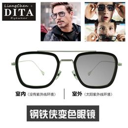 Designer Fashion Dita 8A zonnebrillen online winkel L C DITA Spider Man Iron Donnie Edith Dezelfde kleur veranderende bril Bijziendheid Heren High Beauty Frame met logo