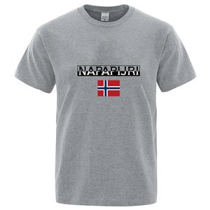 Camiseta estampada divertida de diseñador a la moda para hombre, pantalón corto informal de manga corta, camiseta transpirable de algodón con bandera nacional