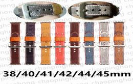 Correas de reloj de cuero genuino de moda de diseñador para Apple Watchs Correa Band 38 mm 40 mm 41 mm 42 mm 44 mm 45 mm iWatch 3 4 5 SE 6 7 Series 5777057