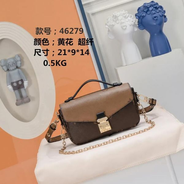 Pochettes luxueuses Pochettes Metis East West Sac Message Monogrammes Canvas Brown Womens S-Lock Rabouissement Sacs d'épalsine Designer Micro Metis Purse pour femme M46279 M46595