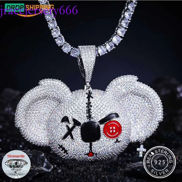 Designer Fashion Hip Hop Bijoux Sterling Sier VVS Moisanite Diamond Iced Out Big Ears Cartoon Animal Pendant