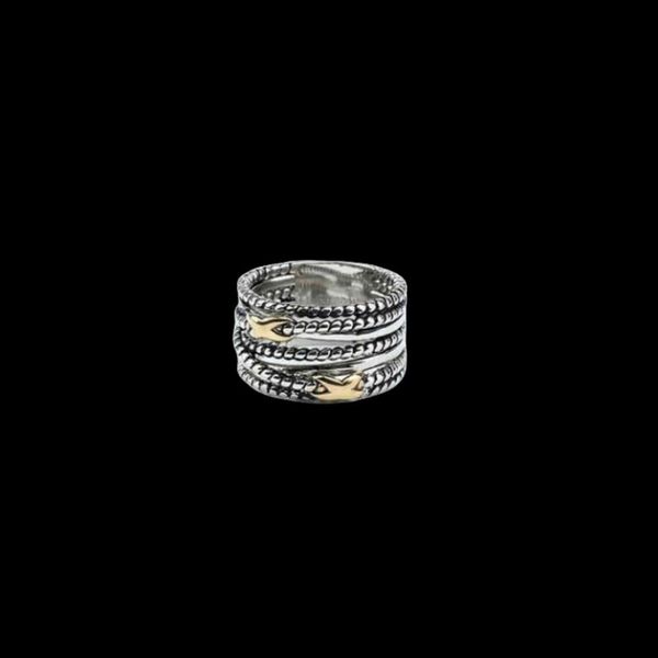 Bijoux de mode de créateurs Bague croisée Vintage Hommes Anneaux de mode pour tressé classique cuivre fil torsadé X cadeau d'anniversaire de fiançailles