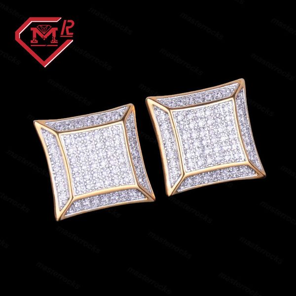 Bijoux de mode de créateurs Pured Shiny 925 STERLINGS Silver Moissanite Diamond Hip Hop Stud Oreads For Mens