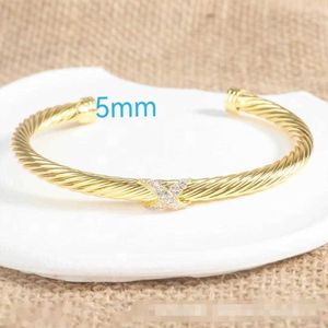 Designer mode-sieraden Twisted X-armband Gouden bedel Sliver 925 sterling zilveren armbanden Gevlochten kruisarmband Diamant Zirkoon Luxe verjaardagscadeau voor vrouwen X5