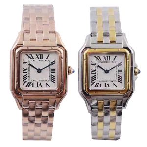 designer mode dameshorloge gouden horloges hoge kwaliteit panthere 22,27 mm vierkant horloge saffier waterdichte bruiloften montre luxe luxe lichtgevende horloges