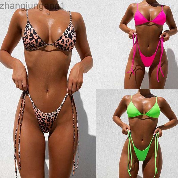 Diseñador de moda Traje de baño con estampado de leopardo 2023 Nuevo Bikini sexy Correa dividida Traje de baño para mujer Camiseta Tops