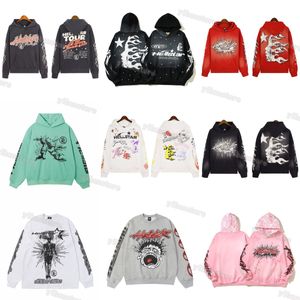 Haute qualité Hellstar Sweats à capuche Designer Sweat à capuche Hommes Sweats à capuche en vrac Sweat High Street Rapper Washed Grey Heavy Craft Unisexe Femmes Pull à capuche Hip Hop Taille asiatique