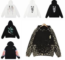 Diseñador Moda Sudaderas con capucha de lujo Amirs Sudaderas con capucha Sudadera con capucha Llena de estrellas Sudaderas Tendencia Carta Salpicaduras de tinta Goteo Jogger Hombres Mujeres Chándal