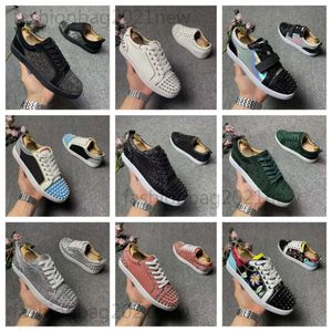 Diseñador de moda de lujo fondos rojos para hombre zapatos de mujer casual pista picos deportes zapatos para correr entrenadores vintage diamante bajo top mocasines plataforma de gamuza zapatillas de deporte