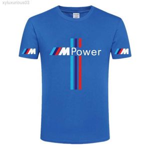 T-shirt de mode pour hommes BMW Power Summer Coton 2023 Mâle Casual Manches courtes Couleur unie Unisexe Col rond Hip Hop T-shirts à séchage rapide Sport