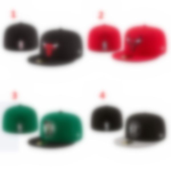 Designer Fashion Mens Basketball Team Classic Couleur Flat PEAK PEAK FROM-LIGE FLOST CAPS Sports de baseball Chapeaux ajustés en taille 7 - Taille 8 Équipe de basket-ball N-3