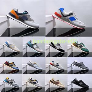 Designer Fashion Mens Trainers N574 Chaussures de course B574 UNC 574 Rich Paul 574S Leon Dore White Navy Oak Leaf Green Yellow Orange Women Sneakers 36-45 K2