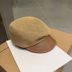 Designer Fashion Mens Women Newsboy Cap Pu Straw Berets C Letter Artist Peaked Hat Top Casual Bucket Caps Visors 238016c Asual S 238016