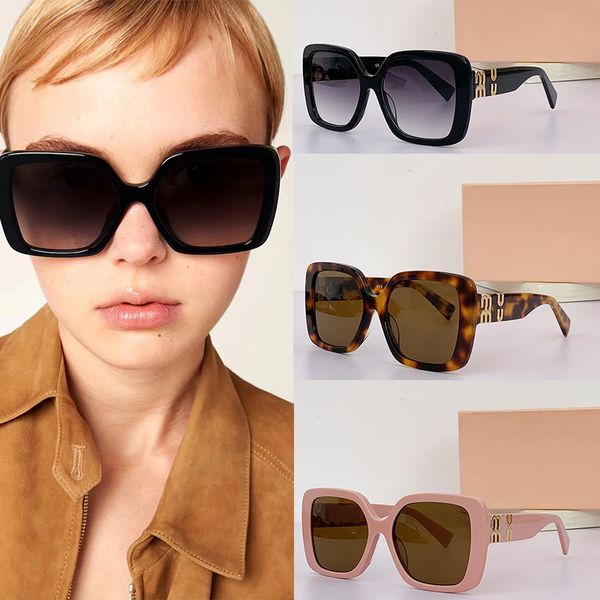 Diseñador de moda MUMU Gafas de sol Caja grande Carta de metal independiente con incrustaciones de diamantes MU10 Gafas de sol de lujo para mujer Gafas de protección UV