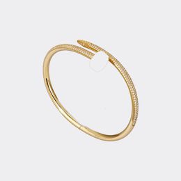 Bracelet à ongles de créateur en acier titane pour femme, bijoux plaqués or, non allergènes, en or, argent et or rose