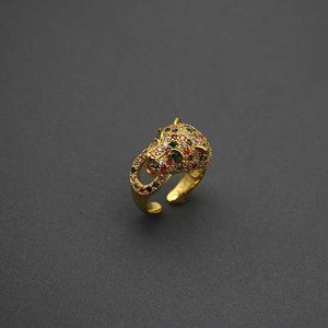 Designer Fashion Nouveau type anneau de léopard cire incrustée de zircone colorée carter bijoux lourd industrie ajusté ouverture hgfn