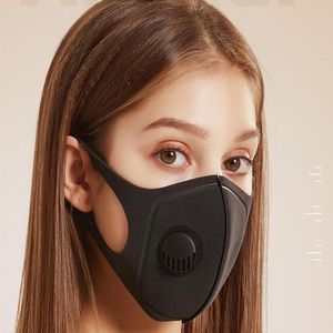 Designer Party Stofdicht Ademend Black Half Gezichtsmasker versieren met Klep Wasbare Herbruikbare Sportfilterbescherming