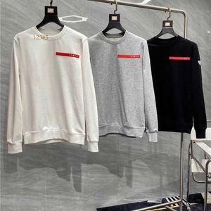 Designer Fashion Prad Sweat à capuche pour hommes Automne Nouveau Couple Casual Col rond Lettre à rayures rouges Impression Couleur unie Pull à manches longues Tendance 80