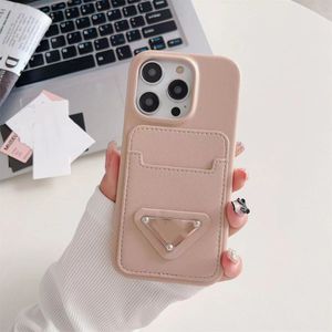 Designer Fashion Puur leer Premium Plug-in Letter Driehoeklens Luxe iPhone 15 14 13 12 11 Pro max 14plus 7 8 plus X XR XS xsmax hardshell lederen tas