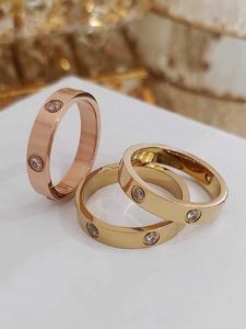 Designer Fashion Rose K Gold Mosang Stone Ring Dames Geavanceerd R Heren T Familie Carter Paar U440