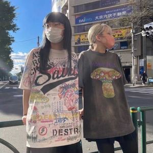 T-shirt de créateur de mode Saint Michael Murakami Nom commun Mushroom Eye Imprimé T-shirt à manches courtes pour hommes et femmes