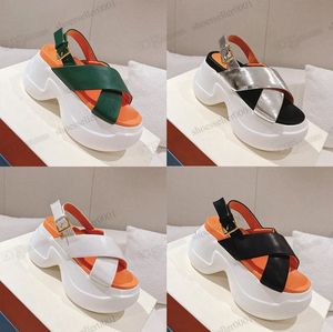 Designer sandales de mode femmes rome couleur blockplatform chaussures de sport en cuir denim sandale laçage fond épais rehaussant dames baskets de luxe 35-3 t7iU #