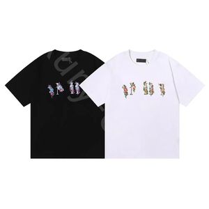 Designer Fashion Summer T-Shirt Tendance Nouveau Niveau d'Apparence Floral Papillon Alphabet Imprimé Double Fil Pur Coton T-Shirt À Manches Courtes De Luxe Casual T-Shirt S-XL