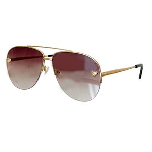 Lunettes de soleil de mode de designer Cadres de lunettes de soleil rétro design panthère pour hommes et femmes demi-monture pour hommes lentilles marron de protection UV400 livrées avec étui d'origine