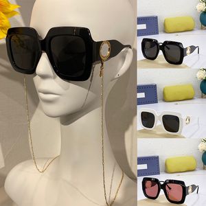 Gafas de sol de moda de diseñador Marco completo Exquisita cadena colgante 1022S Gafas de sol de lujo para hombres y mujeres Cadena de entrega UV400