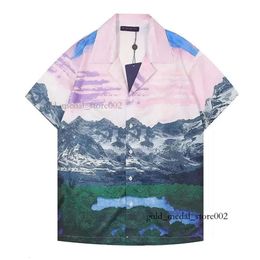 Designer Fashion T-shirt Hawaii Lettre florale Imprimer Chemises de plage Designer pour hommes Chemise de bowling en soie Casual Hommes Été Manches courtes Lâche Asie Taille M-3XL 537 496