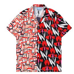 Designer Fashion T Shirt Hawaii Floral Lettre Imprimer Chemises De Plage Hommes Designer Soie Bowling Chemise Casual Hommes D'été À Manches Courtes Lâche Bouton Chemises