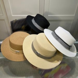 Designer mode brede rand dames emmer hoed luxe zomer flat gemonteerde strandzon bescherming gesp bakken cap